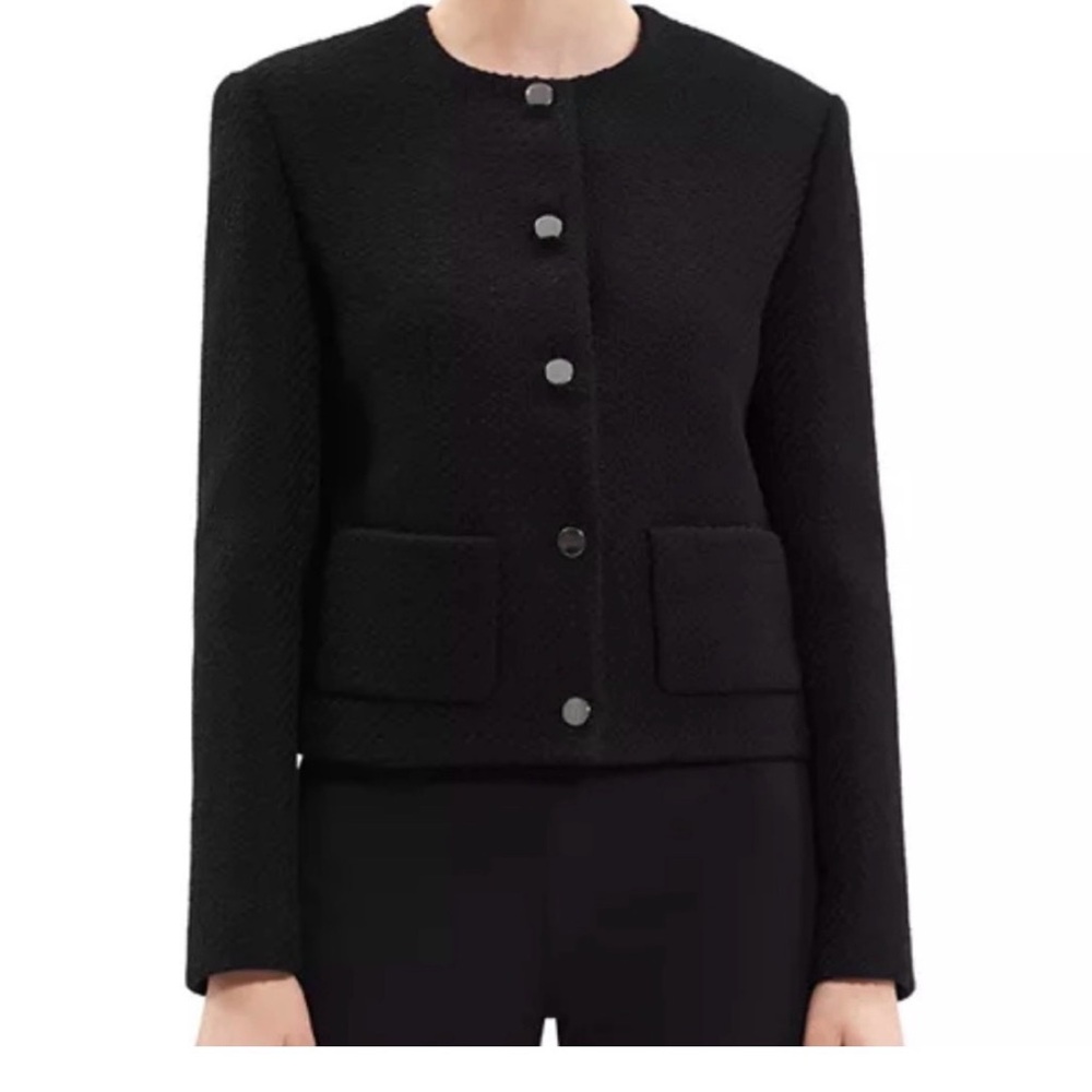 THEORY BLACK WOOL CROPPED JACKET
SIZE 4